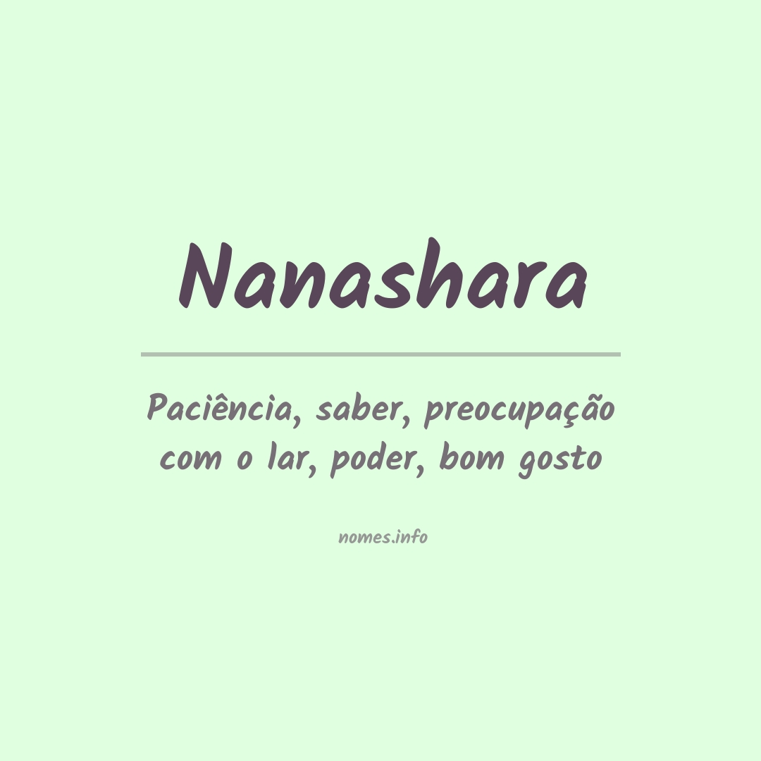 Significado do nome Nanashara