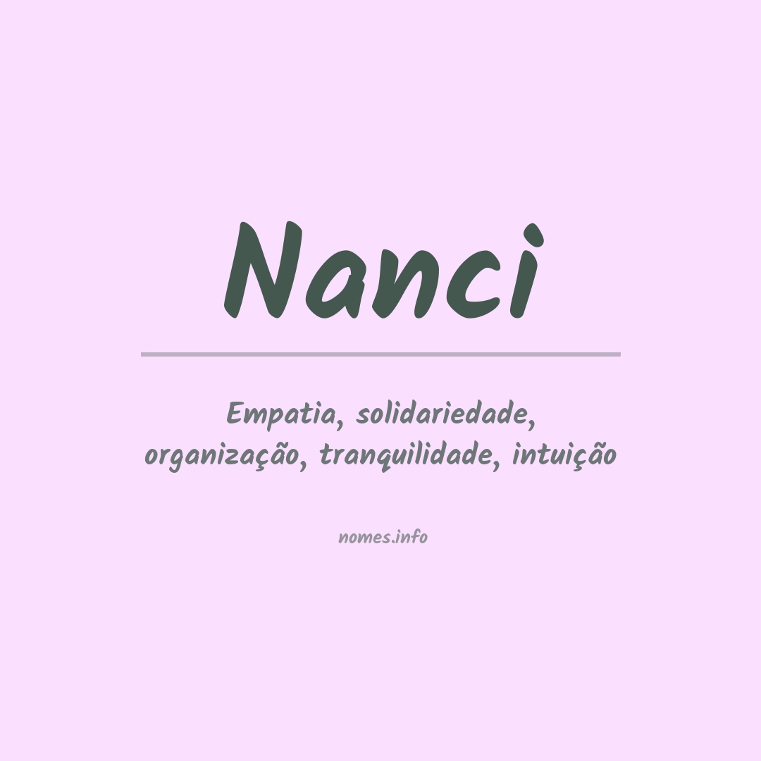 Significado do nome Nanci