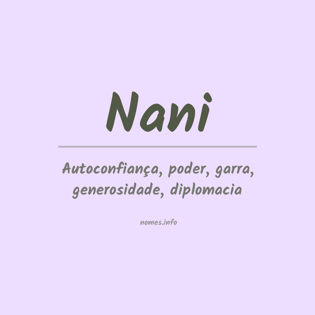 Significado do nome Nani