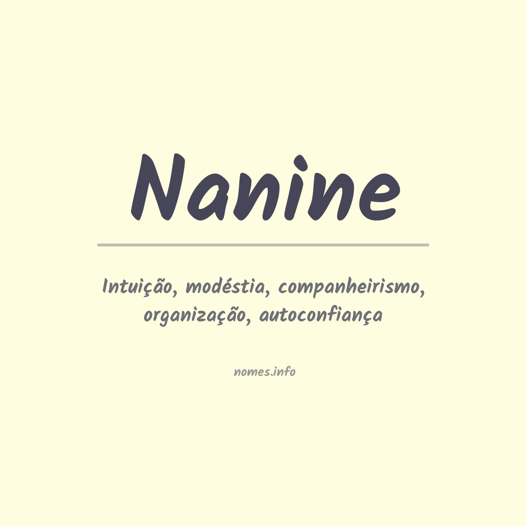 Significado do nome Nanine