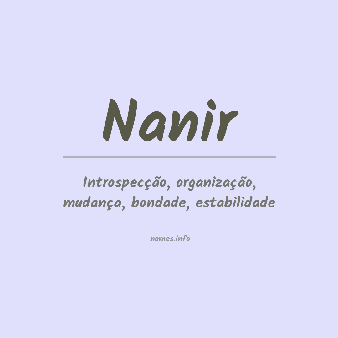 Significado do nome Nanir