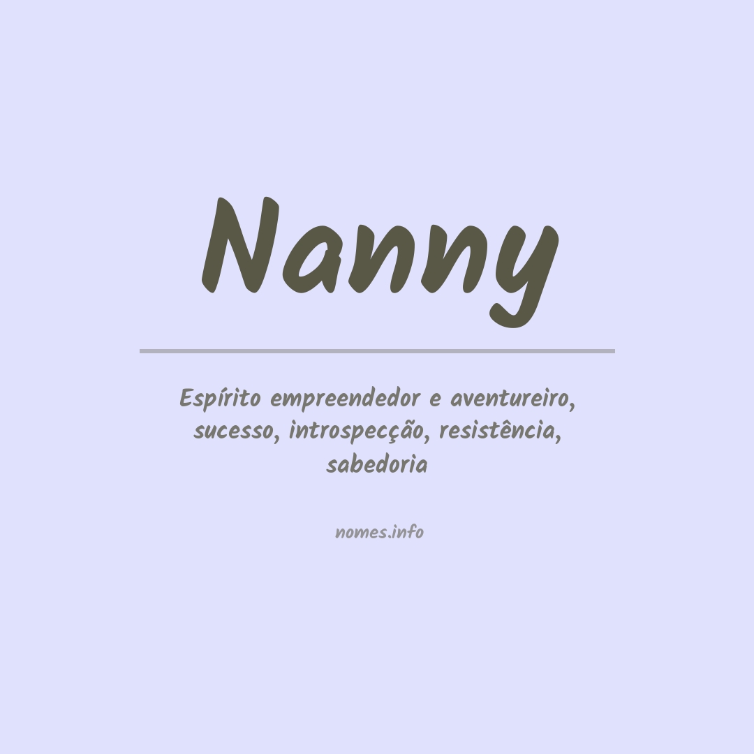 Significado do nome Nanny