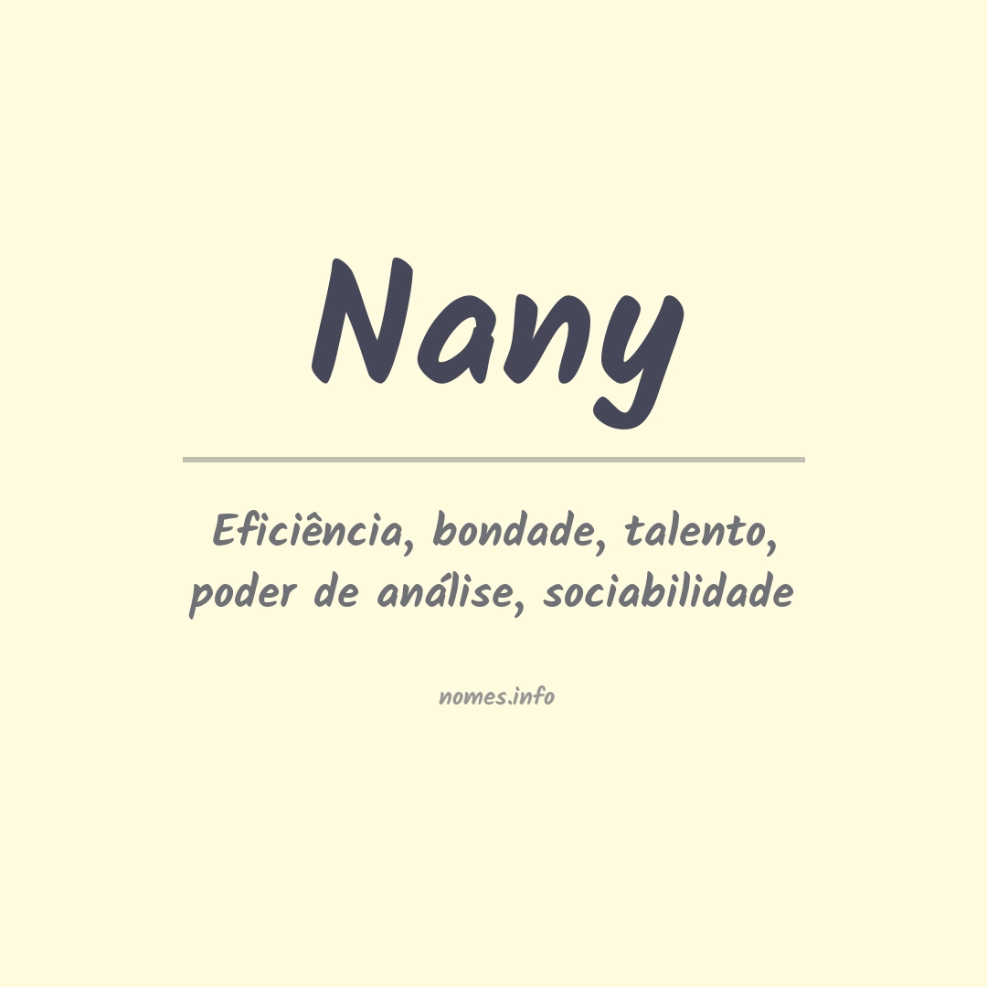 Significado do nome Nany