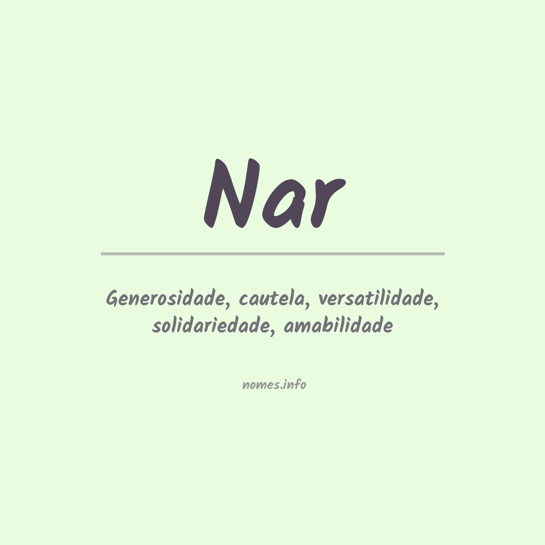 Significado do nome Nar