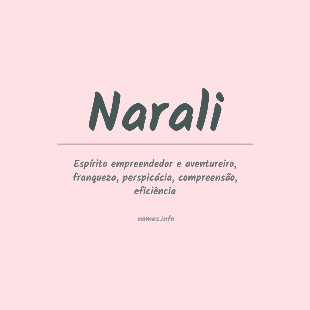 Significado do nome Narali