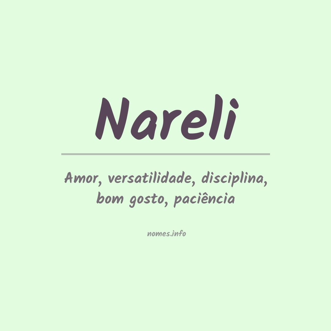 Significado do nome Nareli