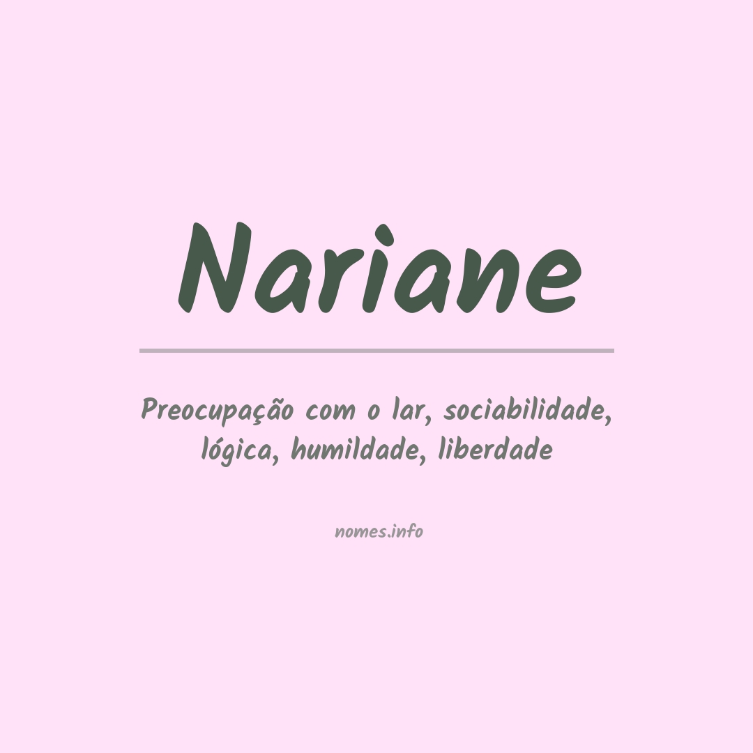 Significado do nome Nariane