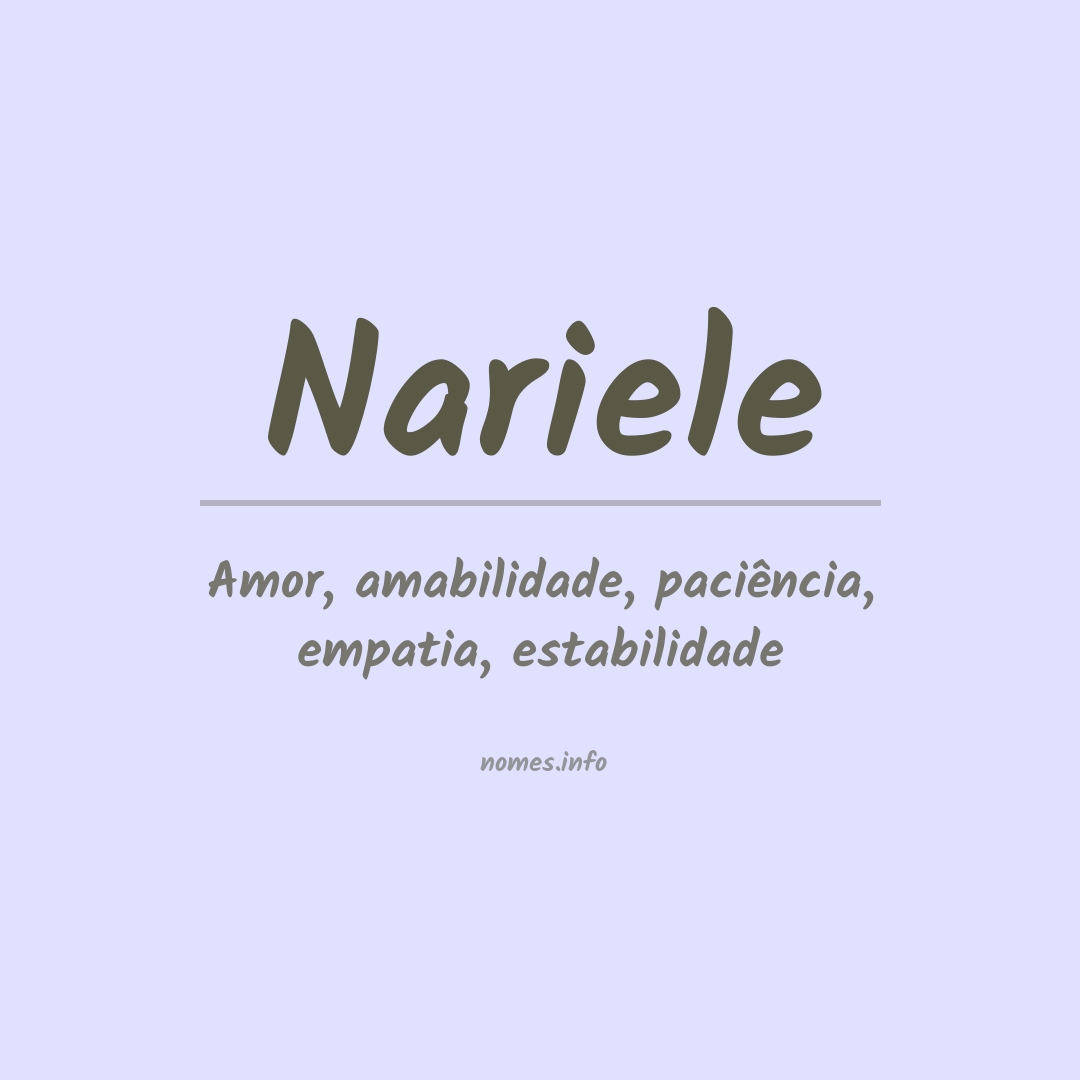 Significado do nome Nariele