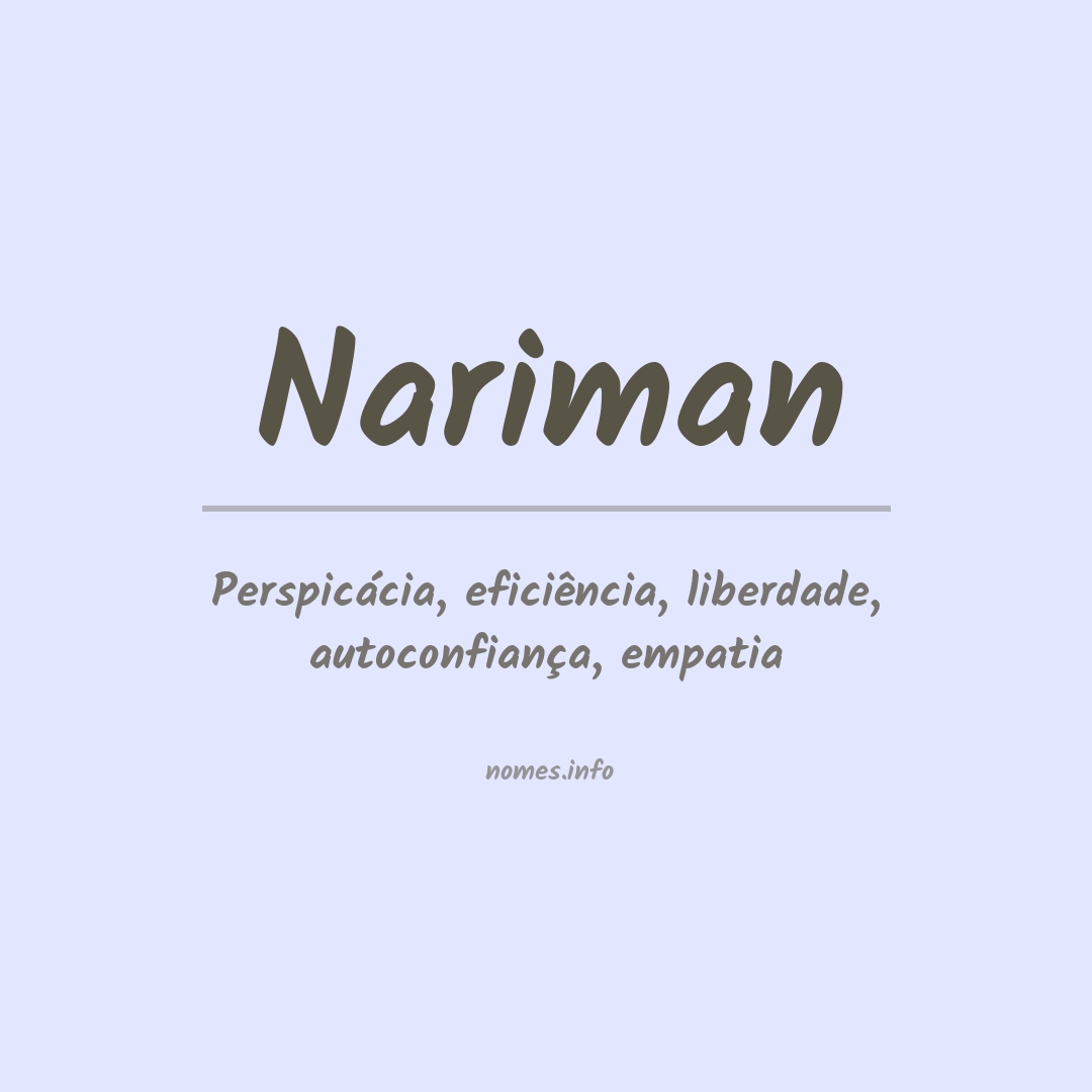 Significado do nome Nariman