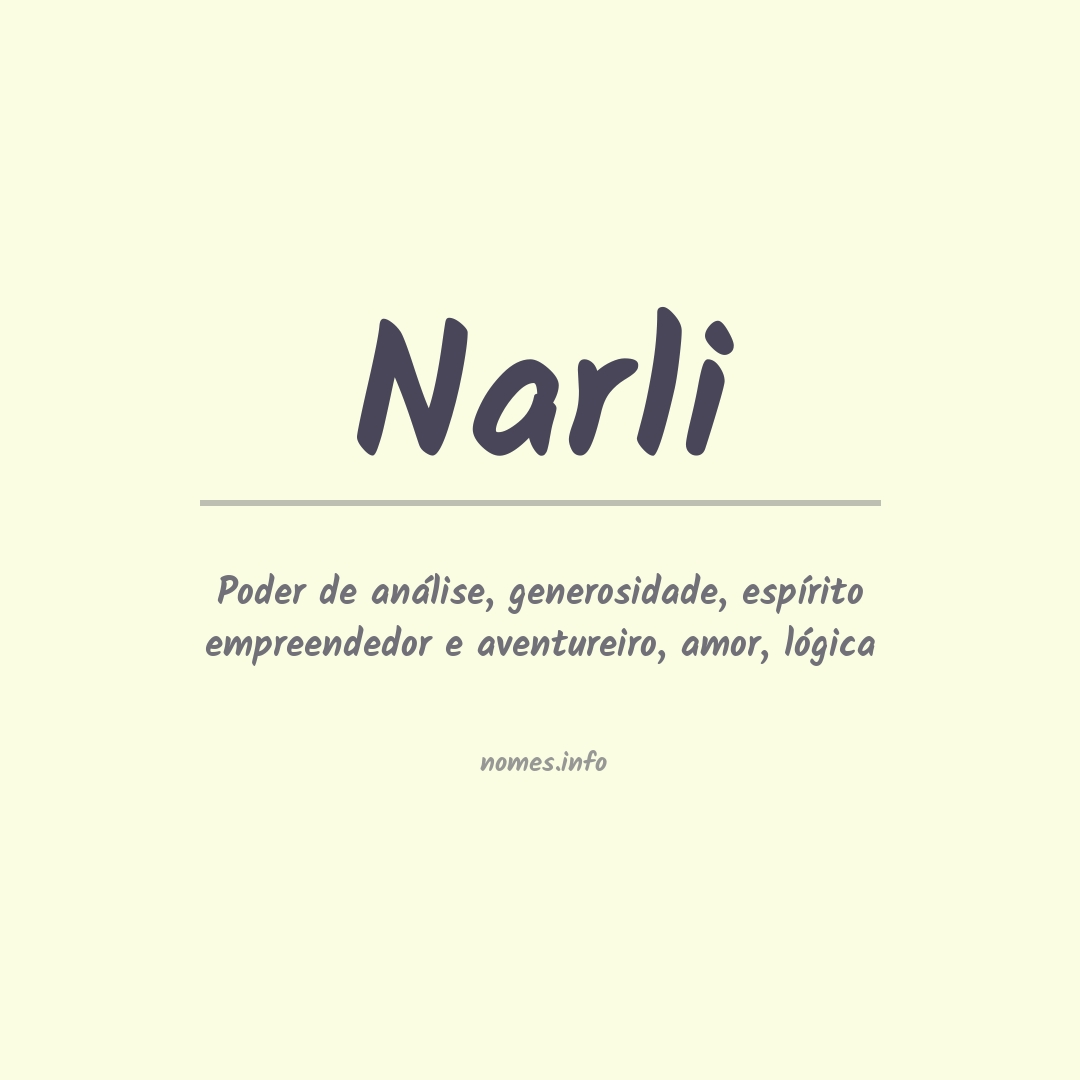 Significado do nome Narli