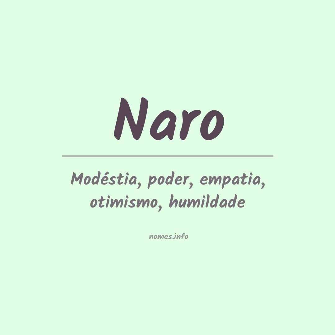 Significado do nome Naro