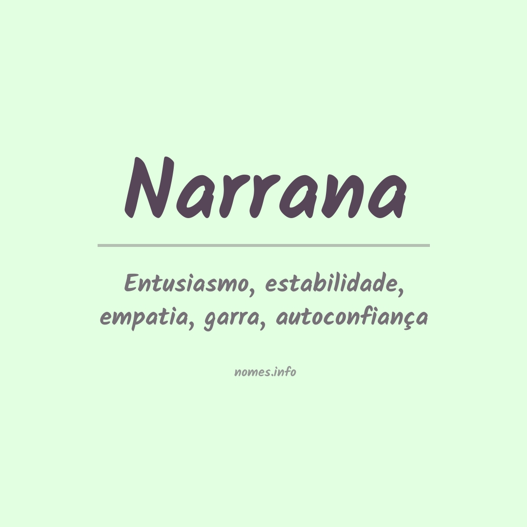 Significado do nome Narrana