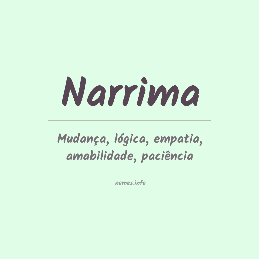 Significado do nome Narrima