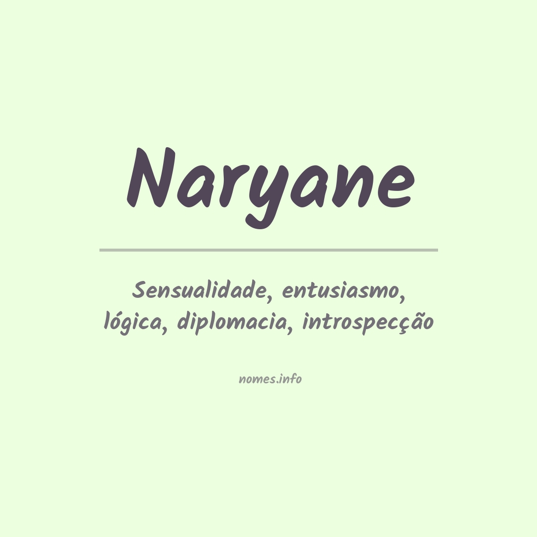 Significado do nome Naryane