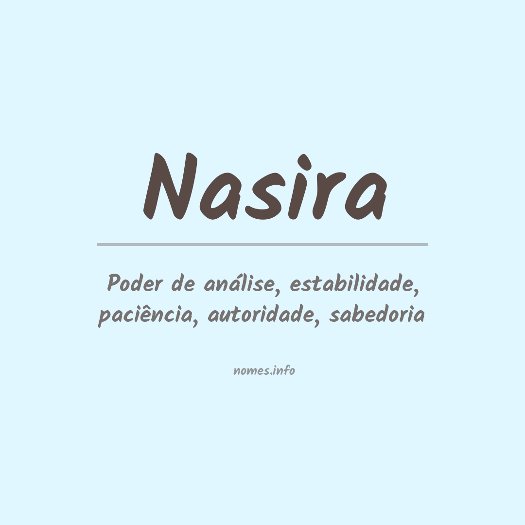 Significado do nome Nasira