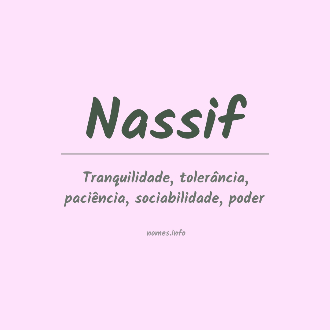 Significado do nome Nassif