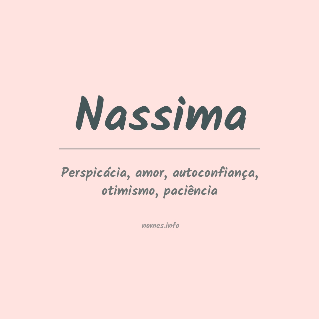 Significado do nome Nassima