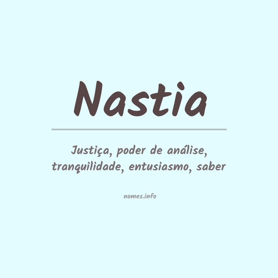 Significado do nome Nastia
