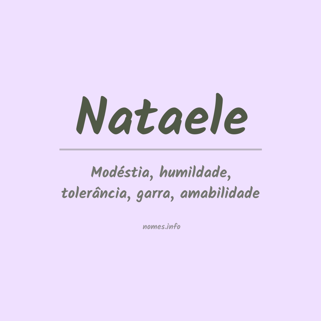 Significado do nome Nataele