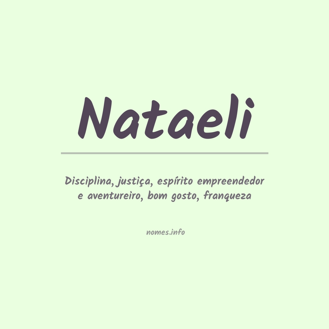 Significado do nome Nataeli