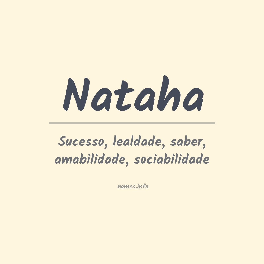 Significado do nome Nataha