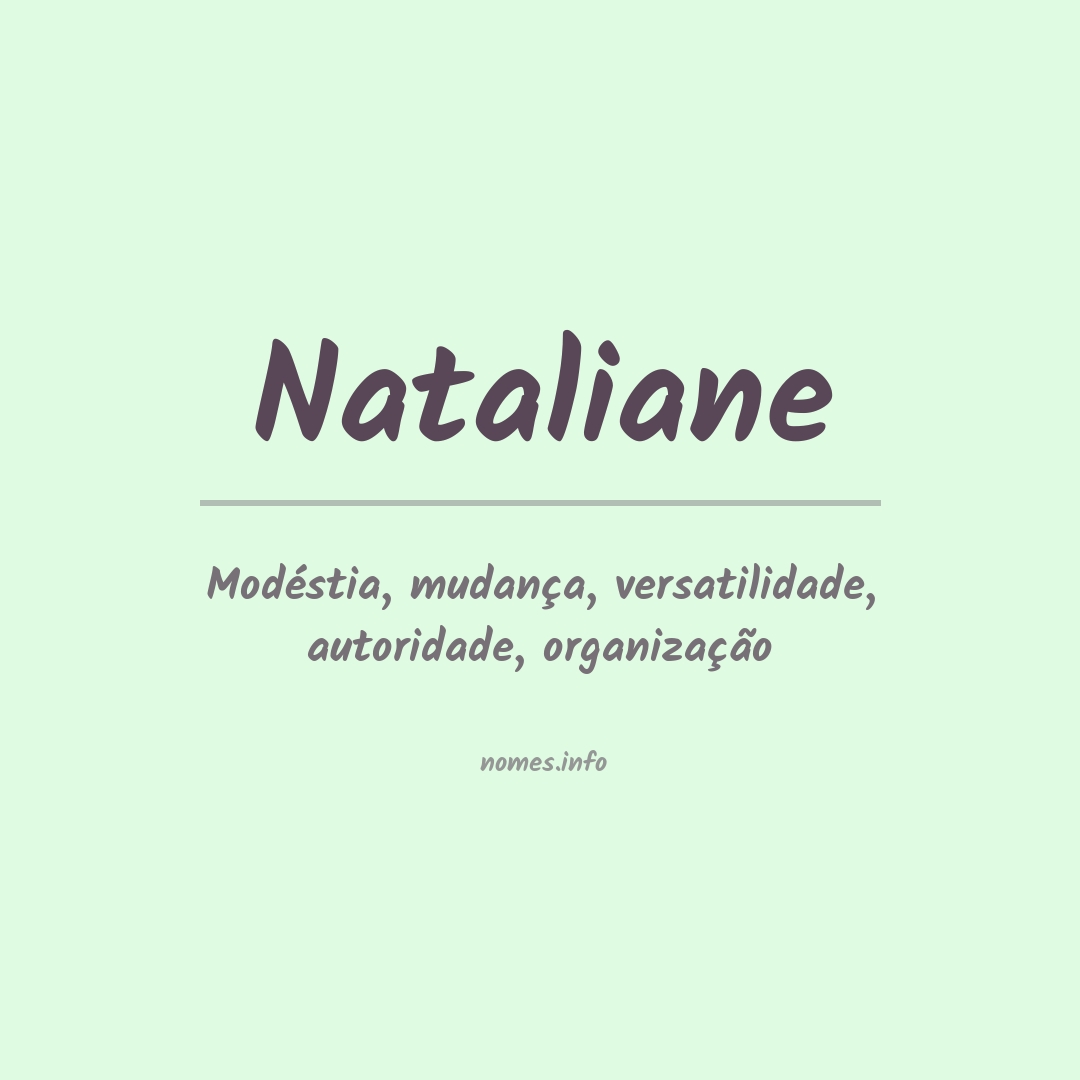 Significado do nome Nataliane