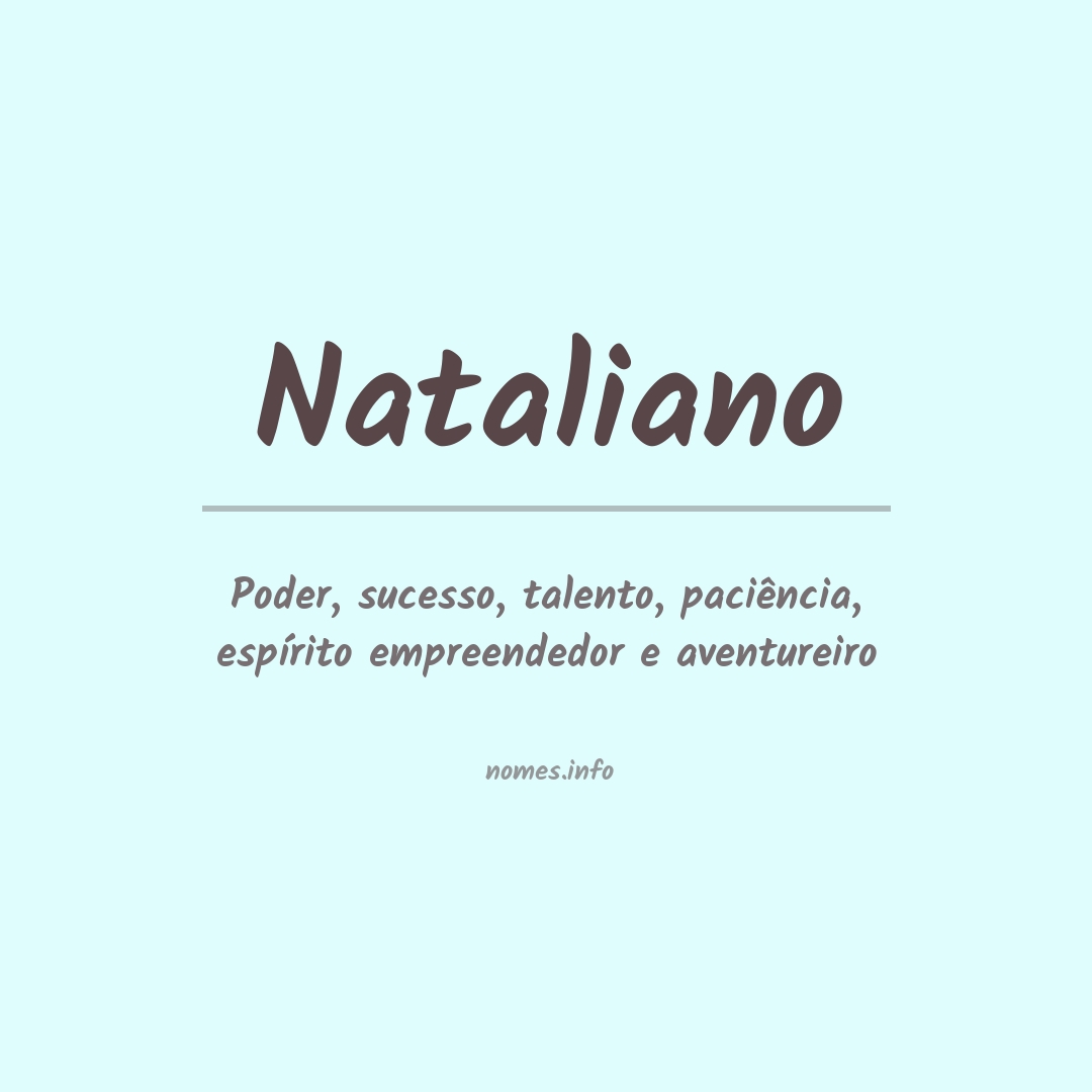 Significado do nome Nataliano