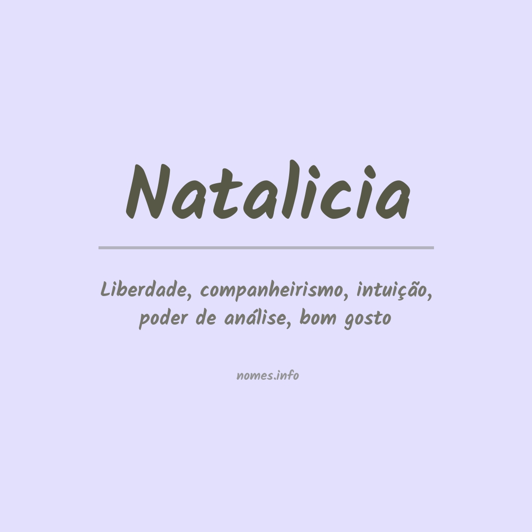 Significado do nome Natalicia