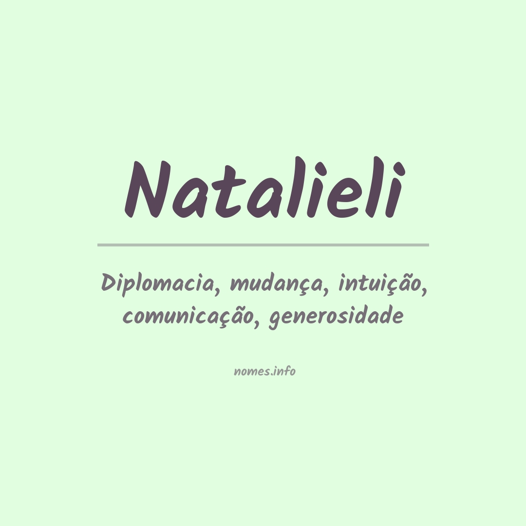 Significado do nome Natalieli