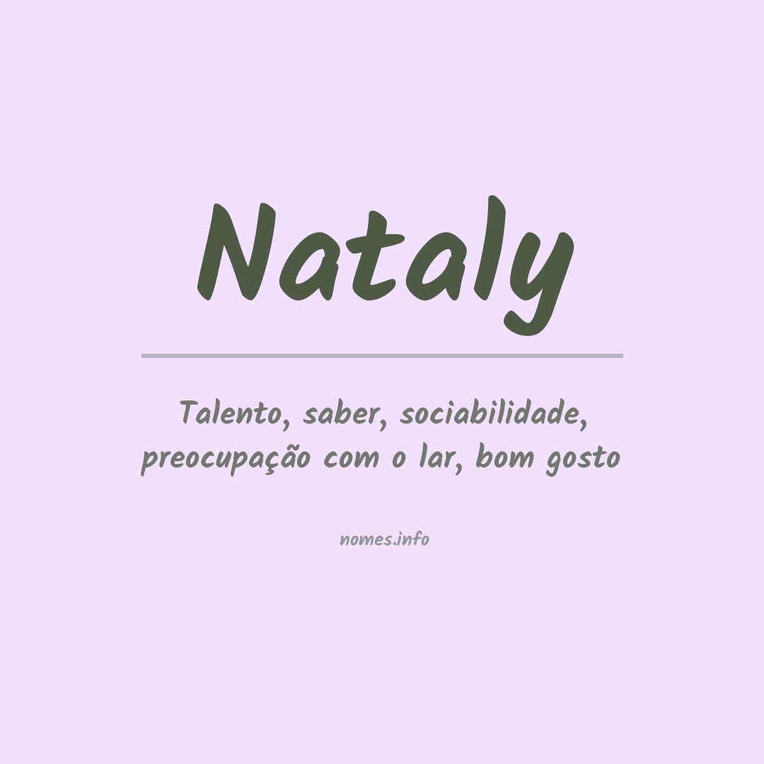 Significado do nome Nataly