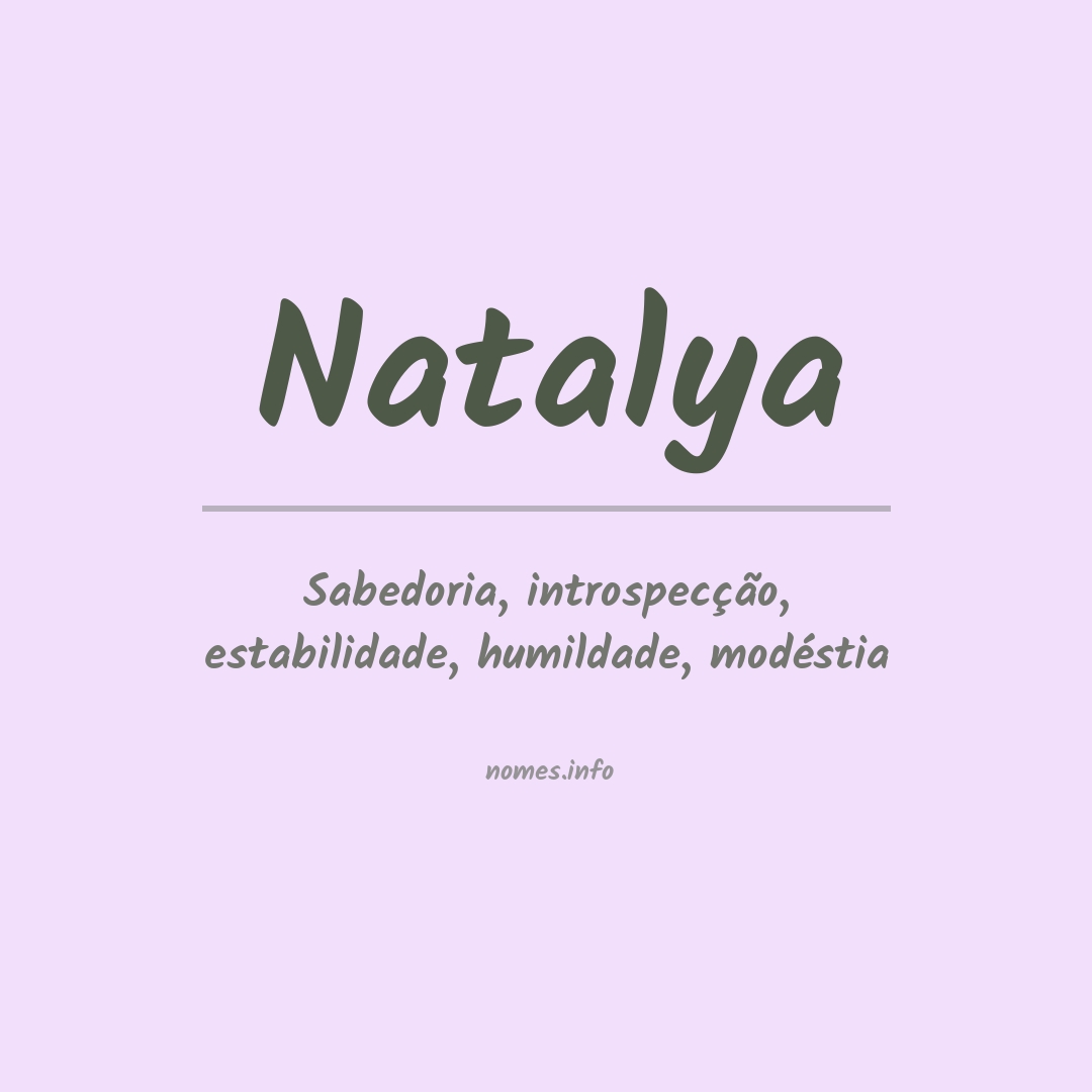 Significado do nome Natalya