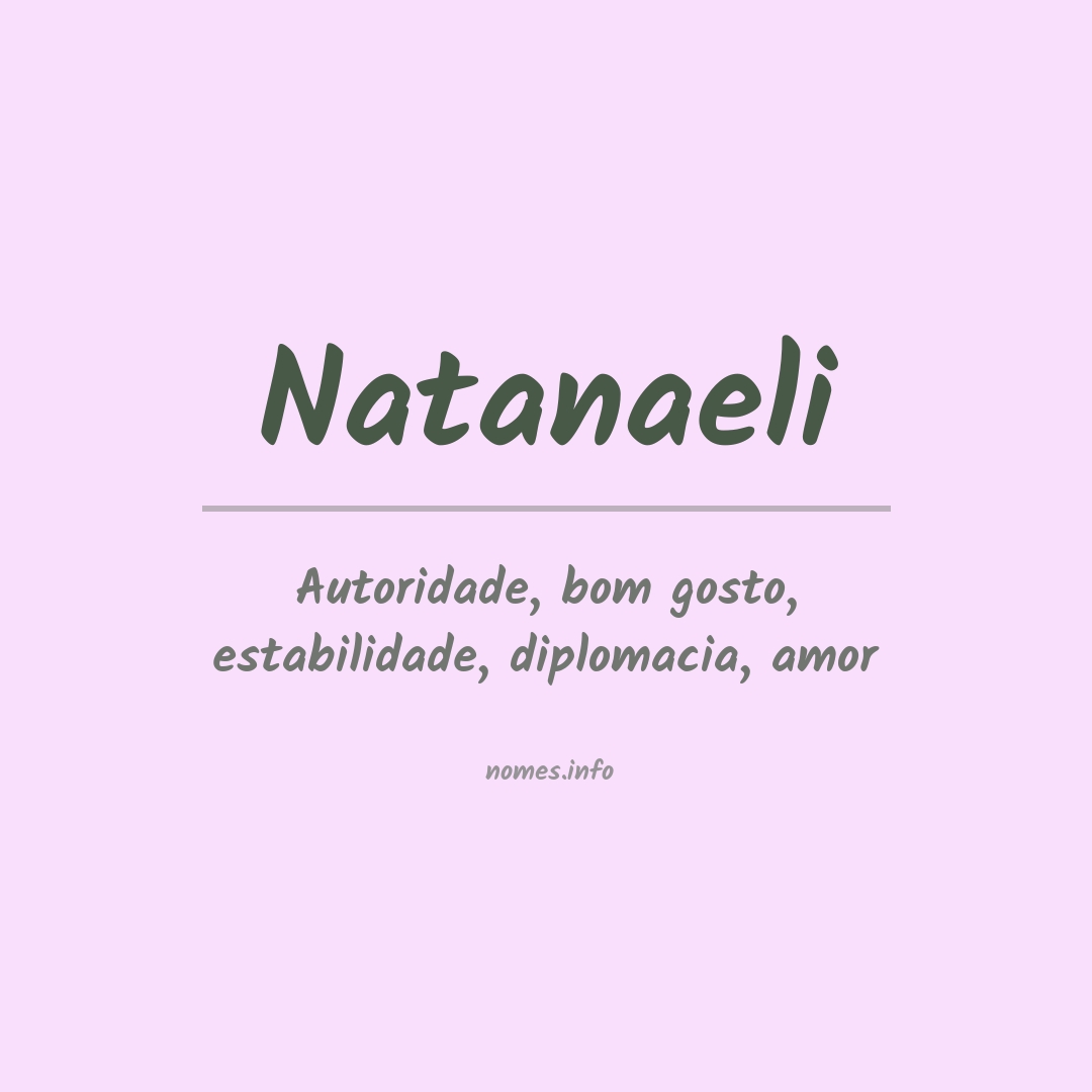 Significado do nome Natanaeli