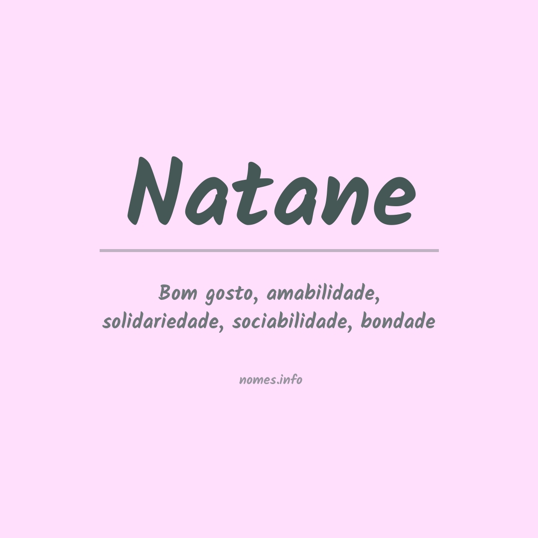 Significado do nome Natane