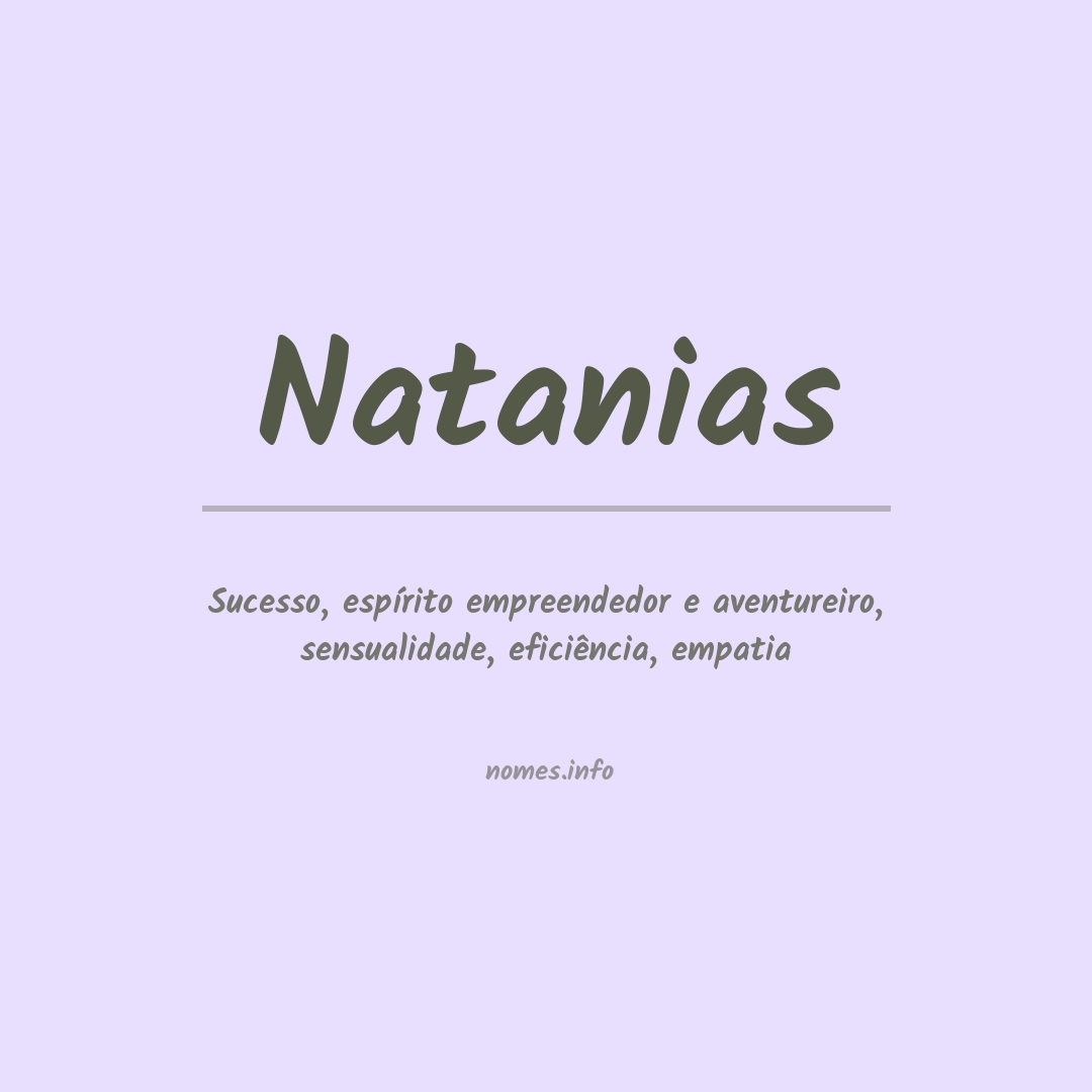 Significado do nome Natanias