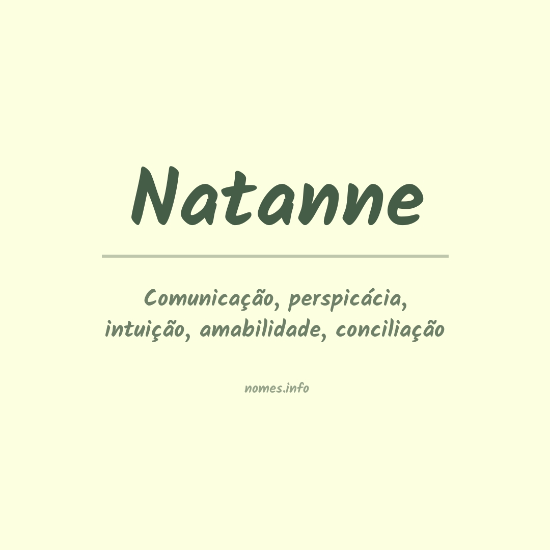 Significado do nome Natanne