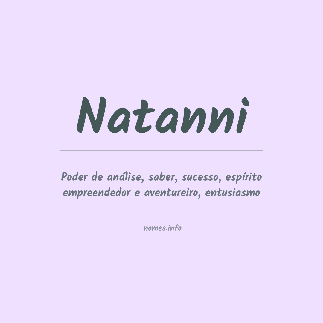 Significado do nome Natanni