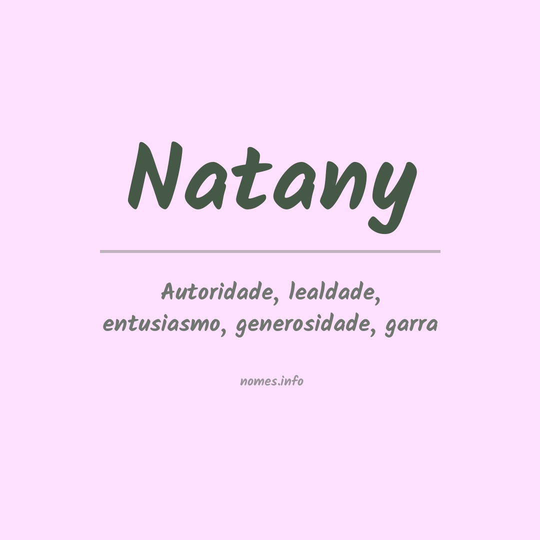 Significado do nome Natany