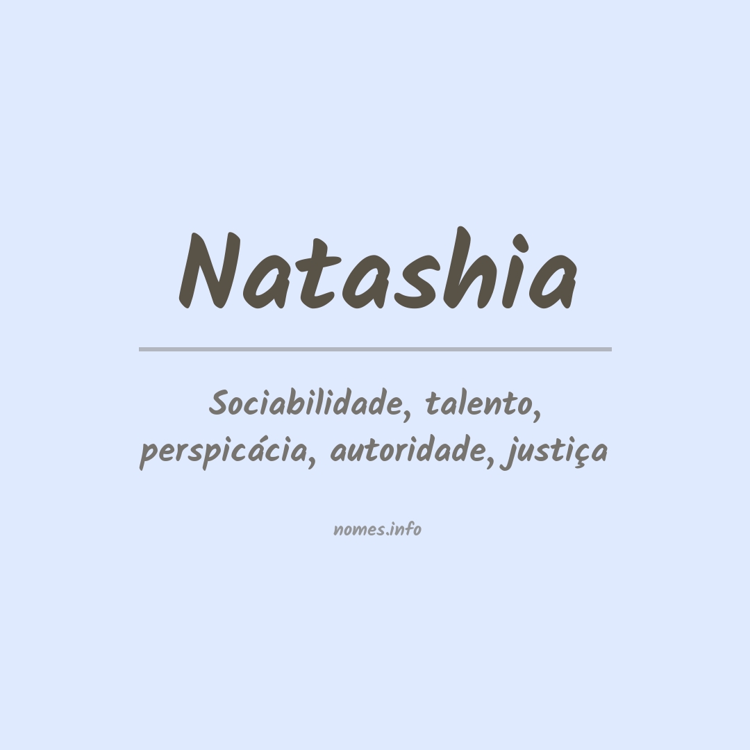 Significado do nome Natashia