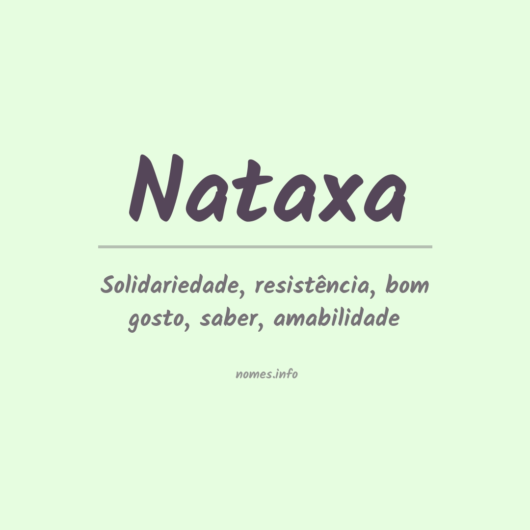 Significado do nome Nataxa