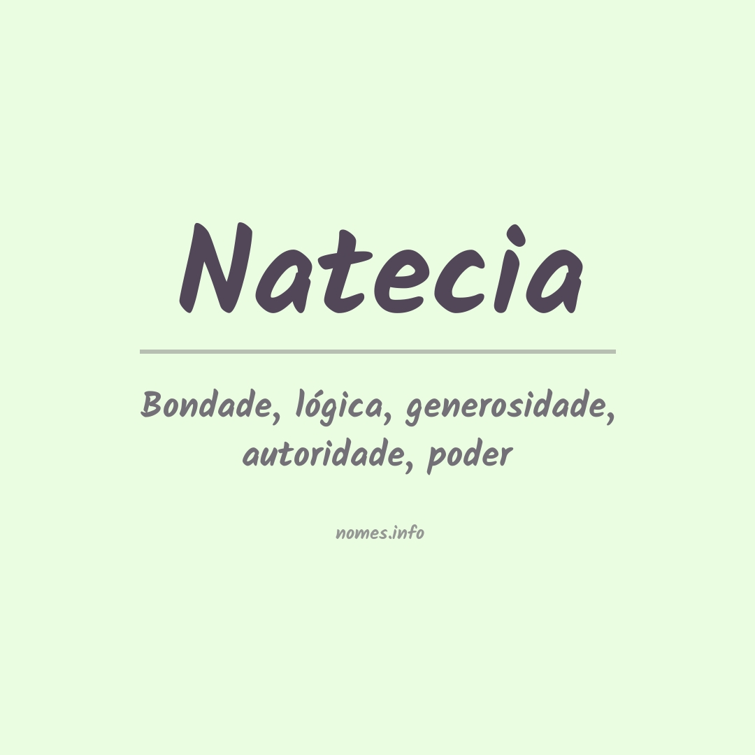 Significado do nome Natecia