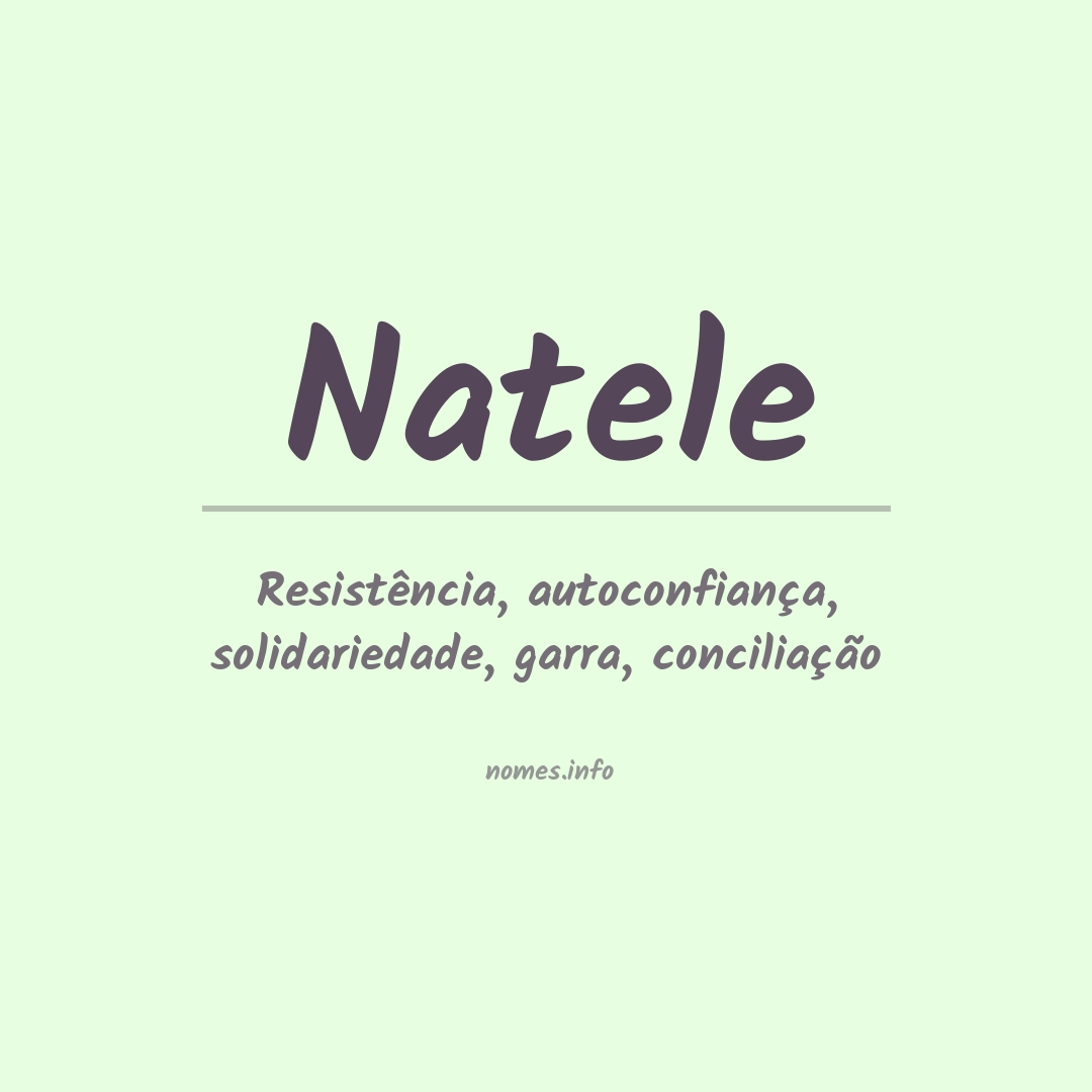 Significado do nome Natele