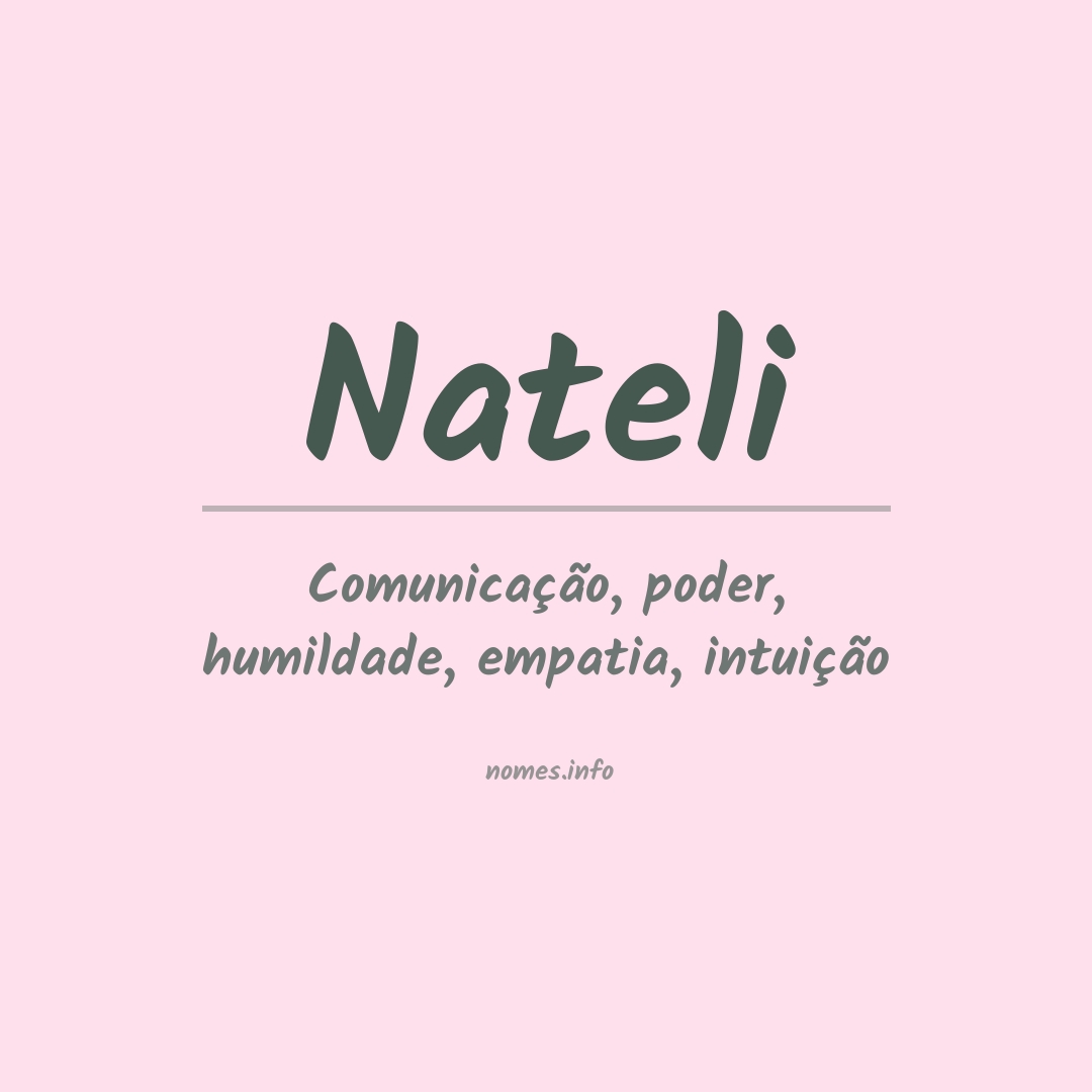 Significado do nome Nateli