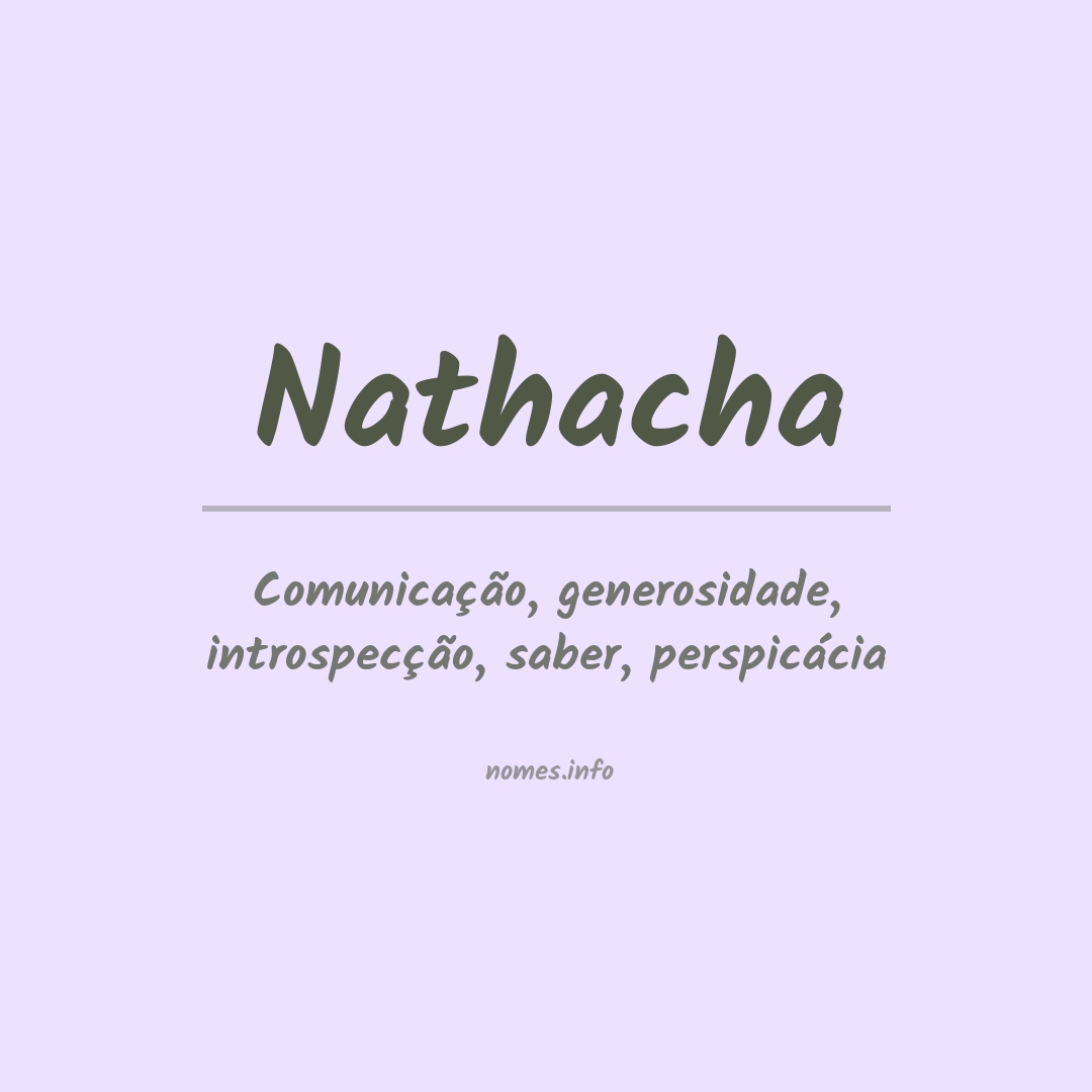 Significado do nome Nathacha