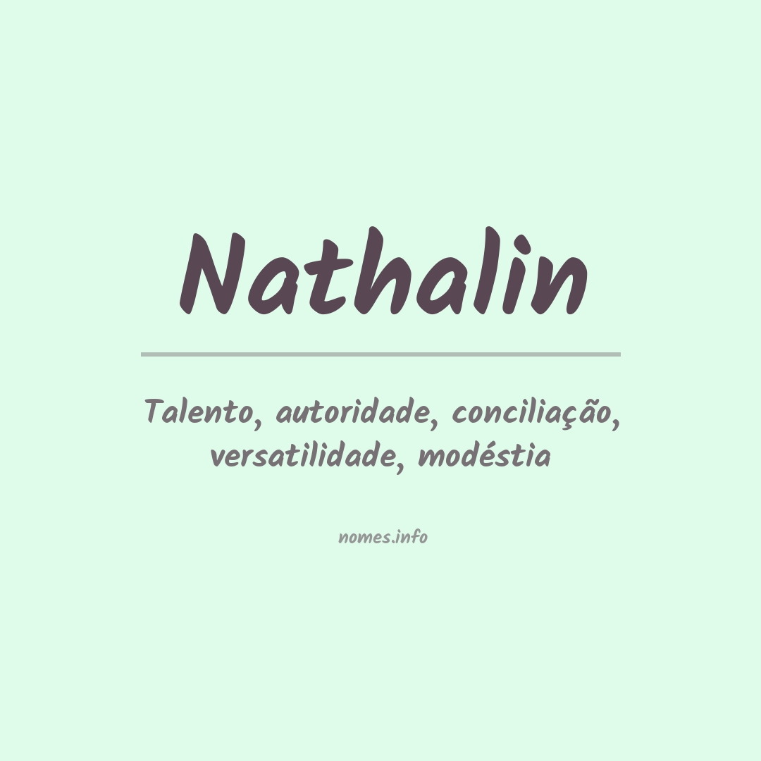 Significado do nome Nathalin