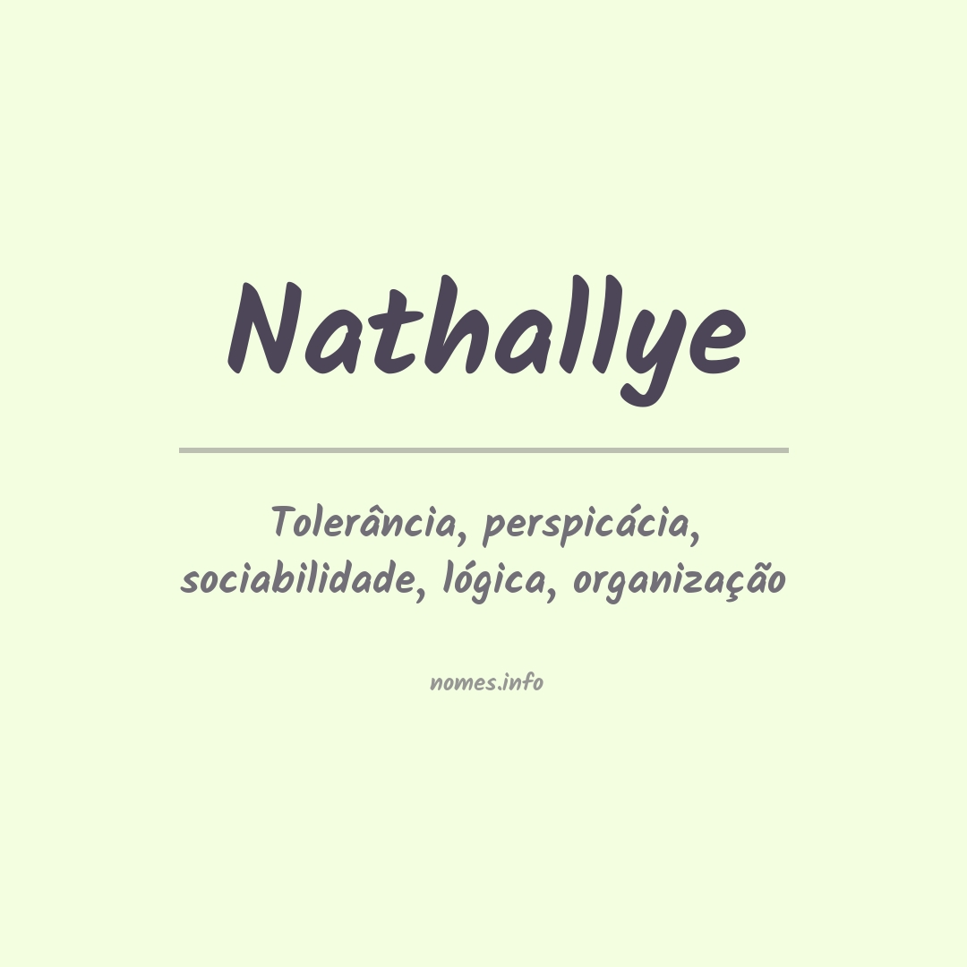 Significado do nome Nathallye