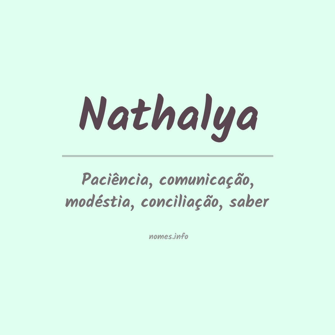 Significado do nome Nathalya