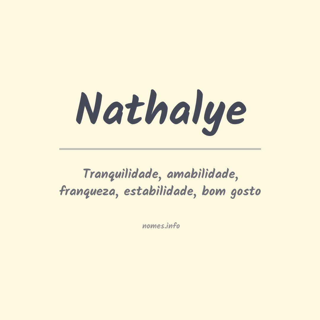 Significado do nome Nathalye
