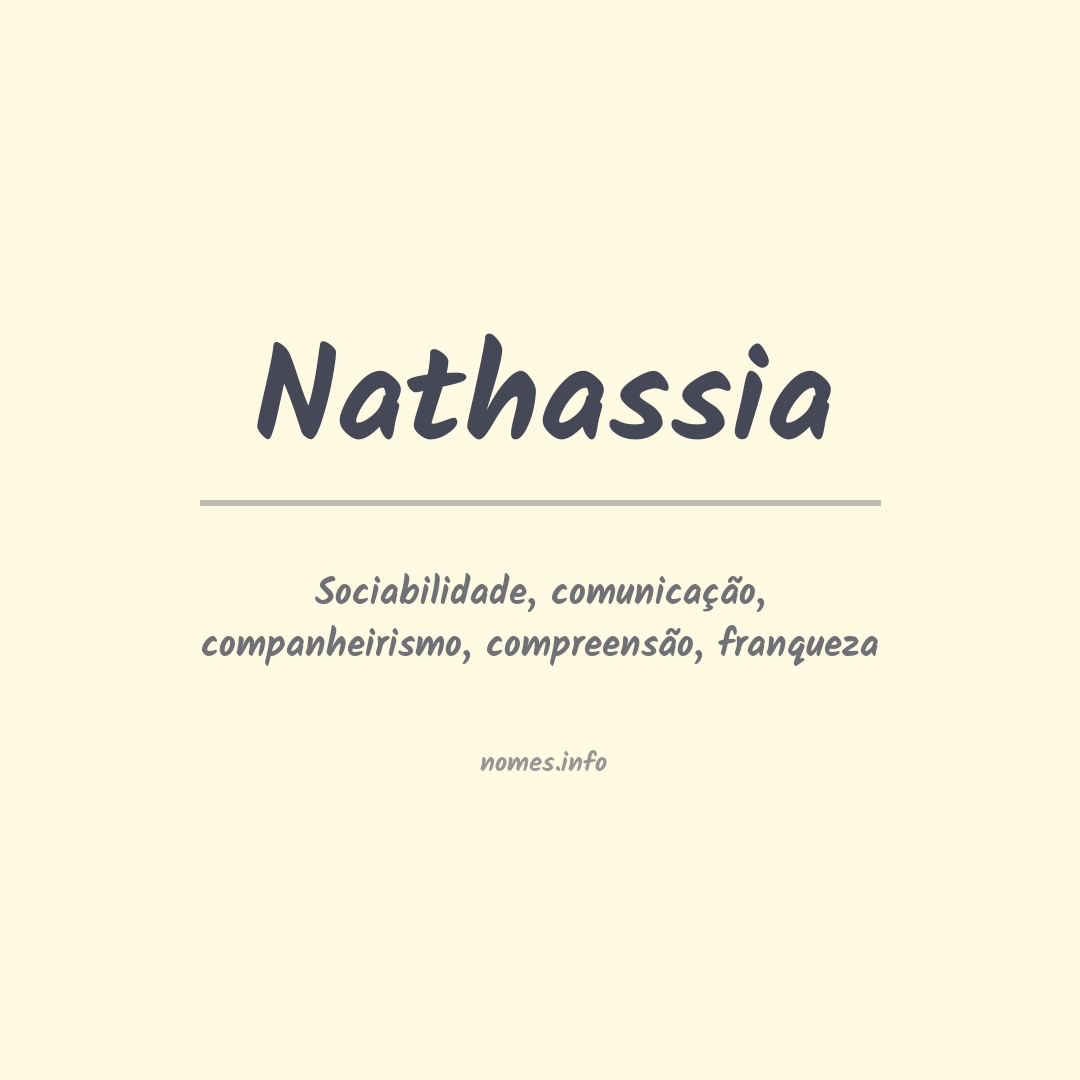 Significado do nome Nathassia