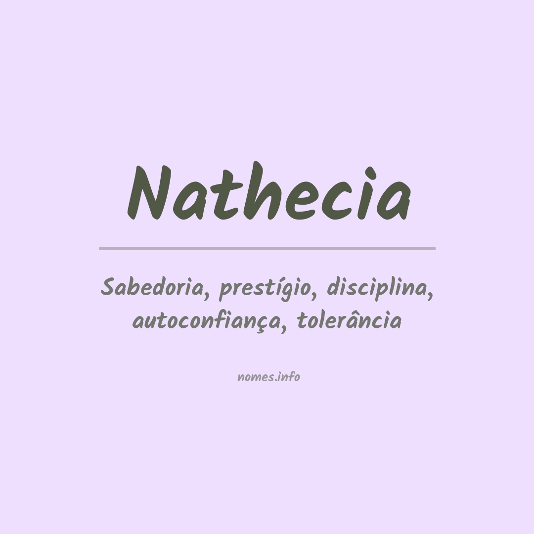 Significado do nome Nathecia