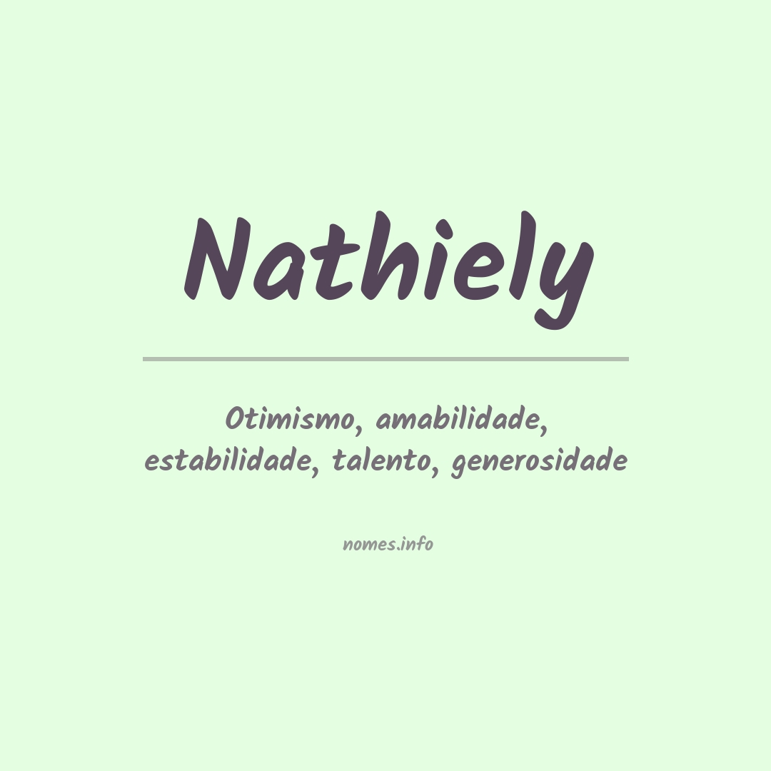 Significado do nome Nathiely